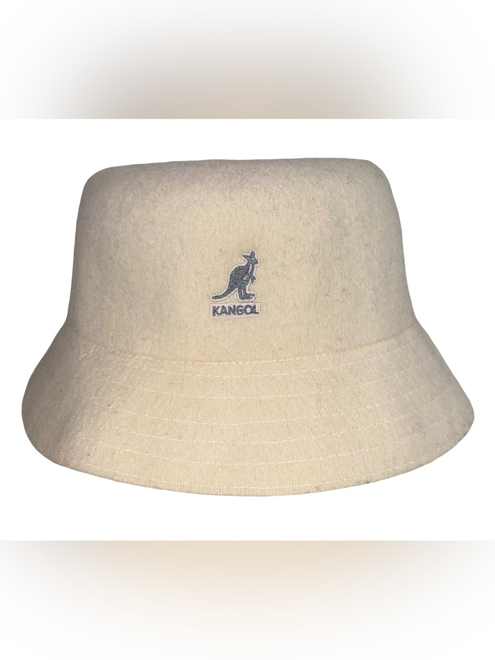 KANGOL THE WOOL LAHINCH IVORY WOOL BUCKET HAT